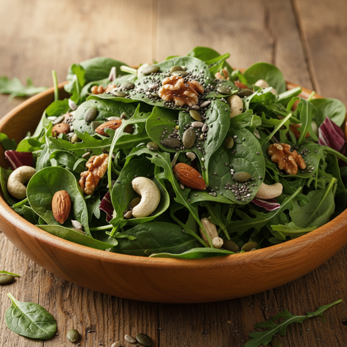 tigela_folhas_sementes Alimentos ricos em magnésio