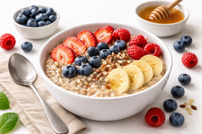 ChatGPT Image 2 de mar. de 2026, 17_38_22 Tigela de aveia com frutas frescas