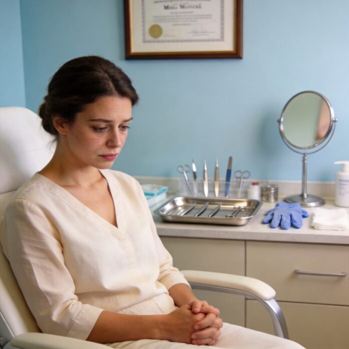 Mulher refletindo cirurgia estética mulher refletindo antes de fazer cirurgia estética