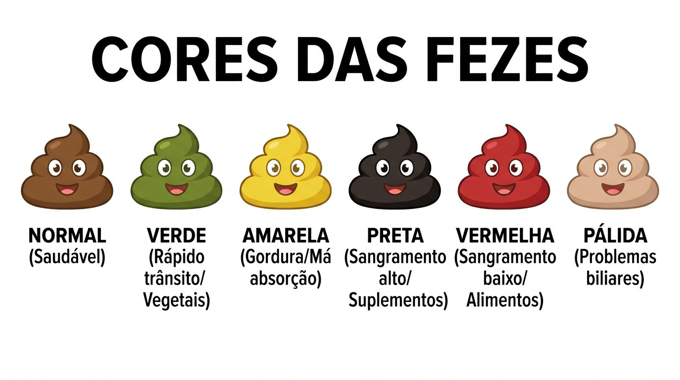 gráfico cores das fezes gráfico ilustrativo mostrando diferentes cores das fezes