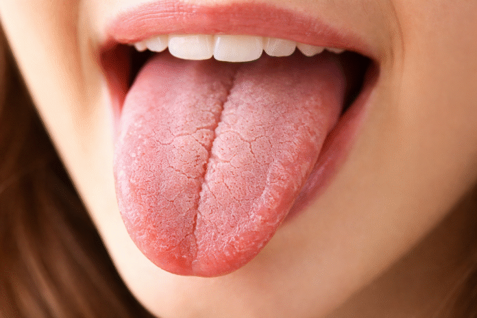 ChatGPT Image 10 de abr. de 2026, 15_15_31 língua com fissuras leves mostrando característica de língua rachada