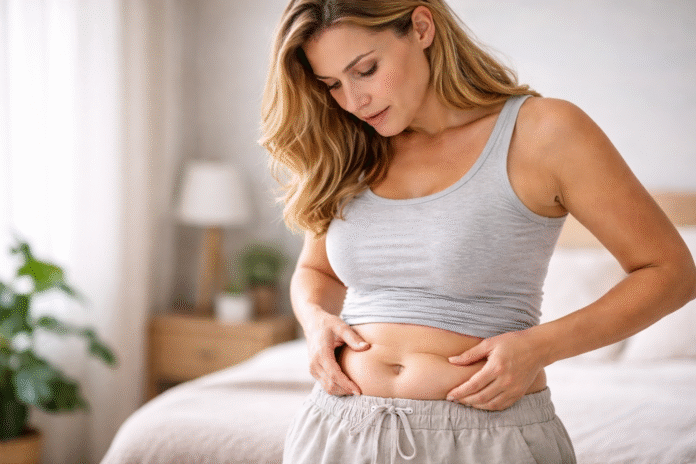 ChatGPT Image 15 de abr. de 2026, 15_08_59 pessoa refletindo sobre saúde com foco na região abdominal