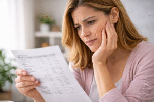 ChatGPT Image 15 de abr. de 2026, 15_43_16 pessoa analisando resultado de exame com expressão de dúvida