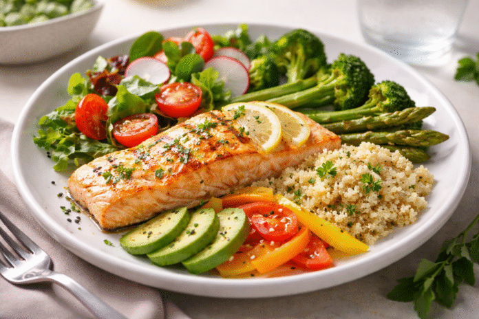 ChatGPT Image 20 de abr. de 2026, 14_40_28 prato de jantar leve com vegetais e proteína