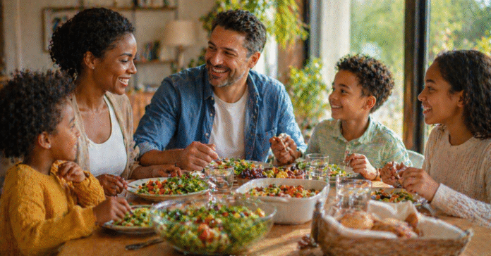 ChatGPT Image 23 de abr. de 2026, 11_34_43 família reunida em refeição saudável com expressão de união