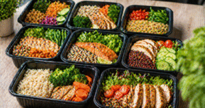 ChatGPT Image 23 de abr. de 2026, 13_25_40 marmitas organizadas com alimentos saudáveis e coloridos