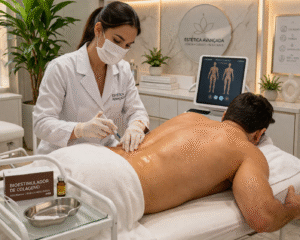 ChatGPT Image 9 de abr. de 2026, 14_15_32 procedimento estético corporal com bioestimulador em clínica moderna